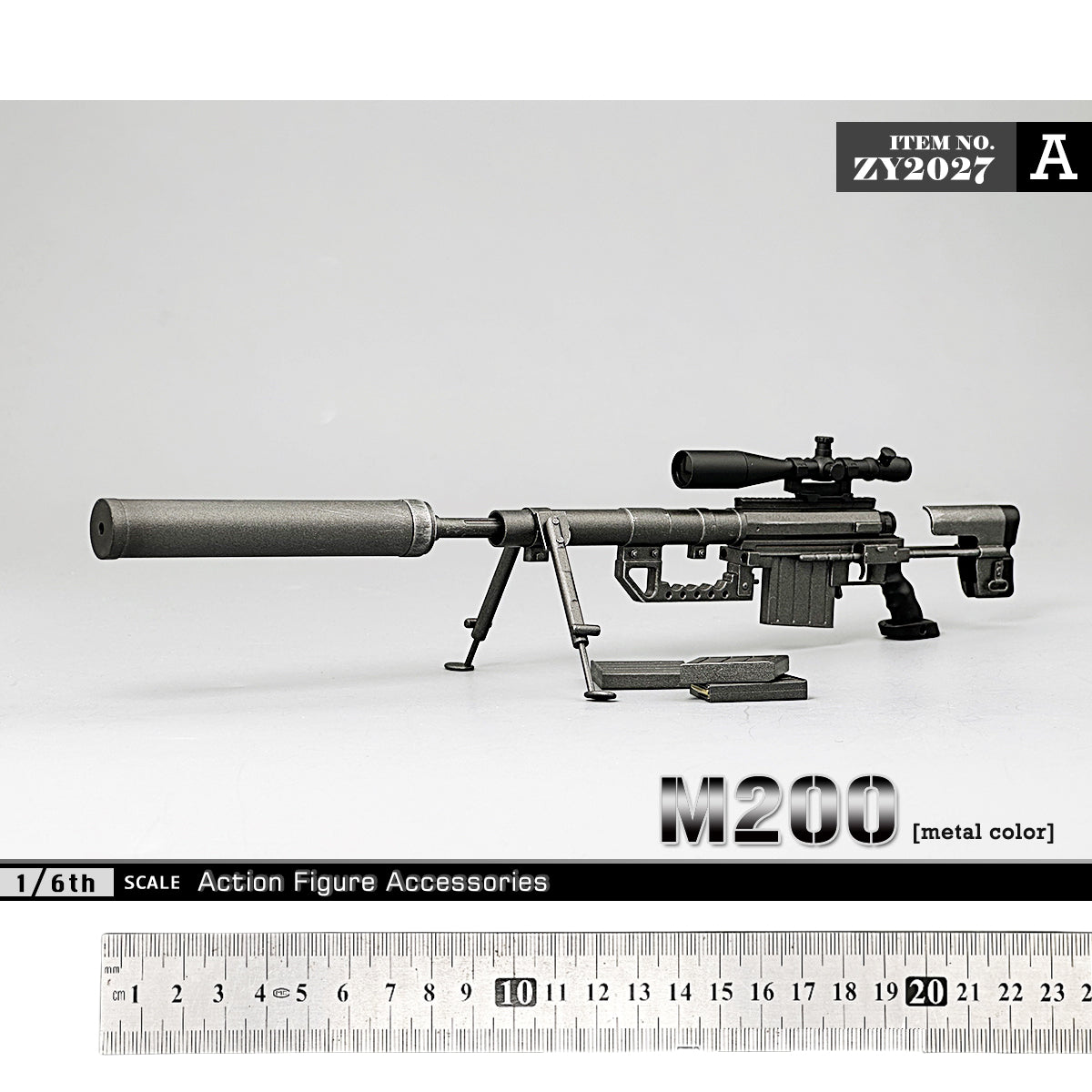 ZYTOYS, Sniper Rifle M200 Weapon Model, Doll Accessory for 12-inches Action Figurine