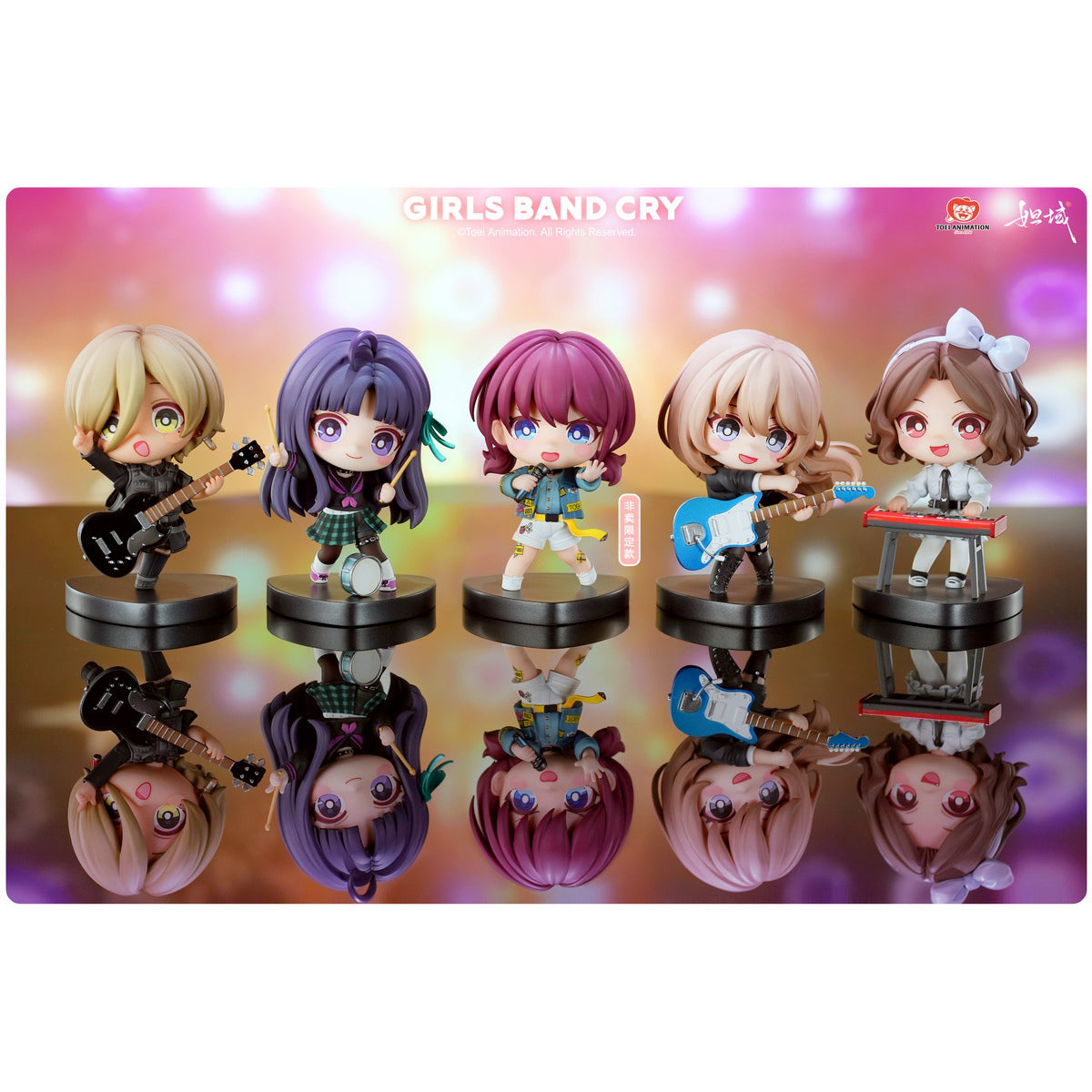 DAYU, Girls Band Cry: ISERI NINA/SUBARU AWA/KAWARAGI MOMOKA/EBIZUKA TOMO/RUPA, Q Version, Art Anime Chibi Figurine Statue