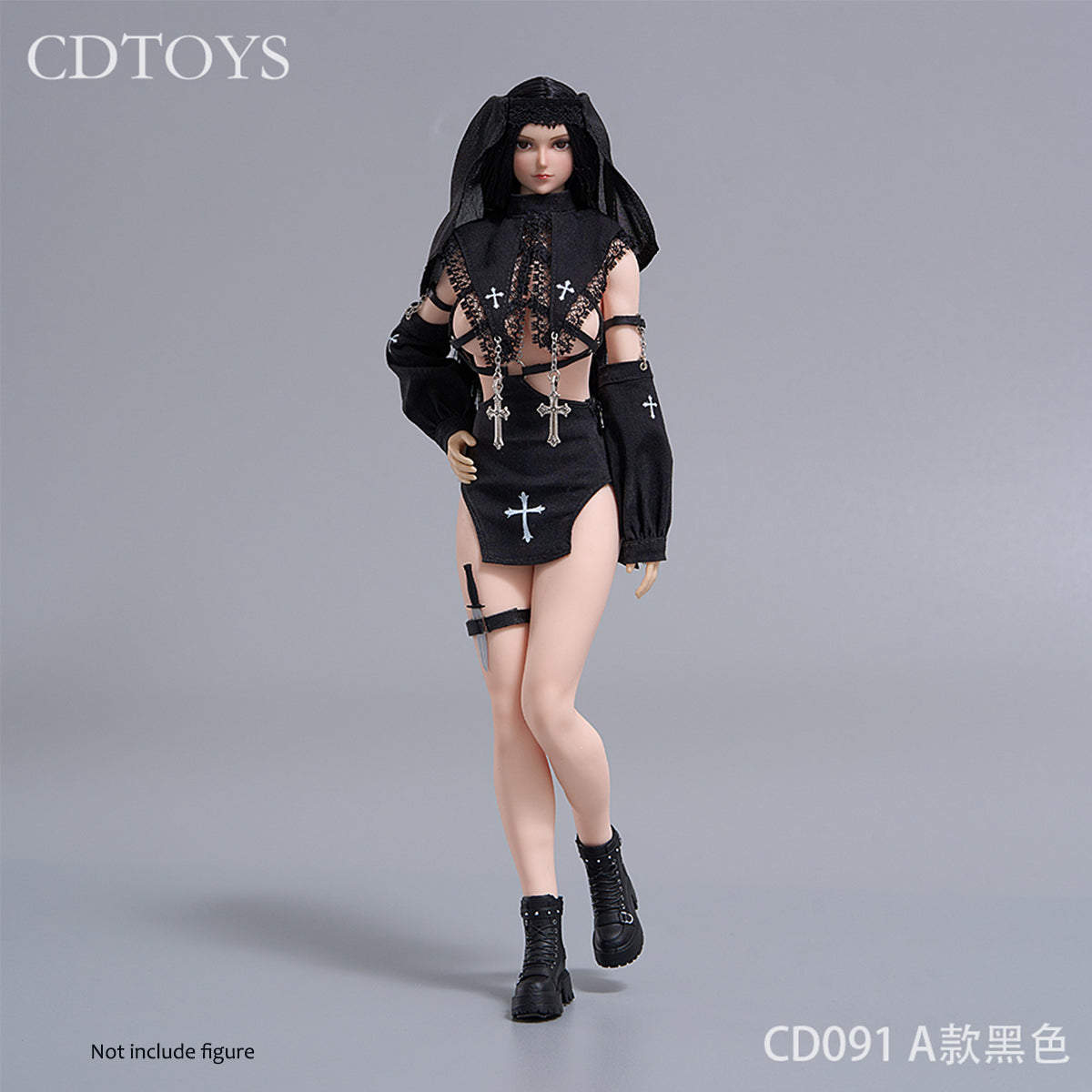 Cdtoys, Female Soldier Nun Cosplay Outfit, Doll Clothes Accessory for 12-inches Figure