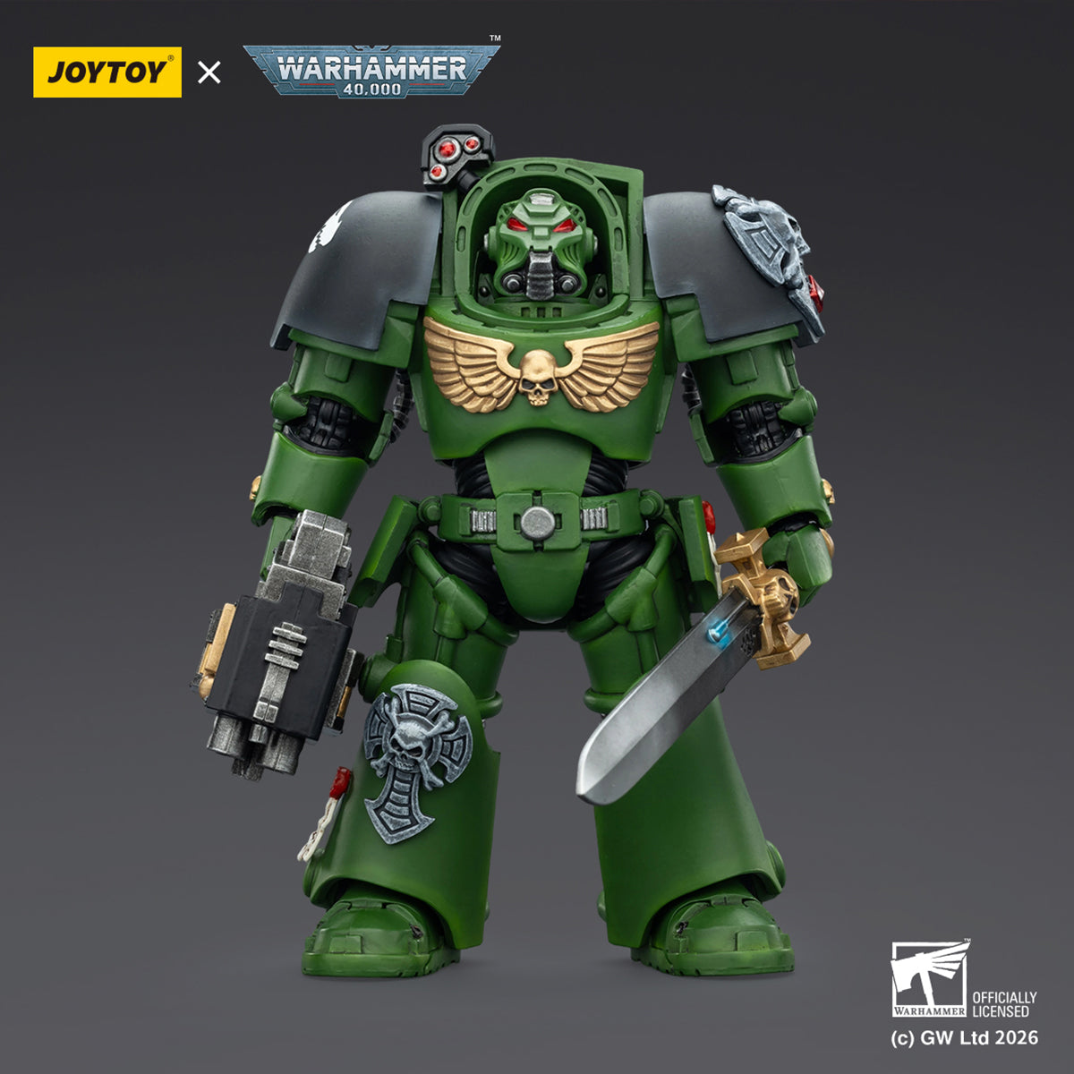 JOYTOY Warhammer 40,000 Salamanders Terminator with Power Fist and Assault Cannon & with Power Fist and Storm Bolter & with Power Sword and Storm Bolter Action Figure