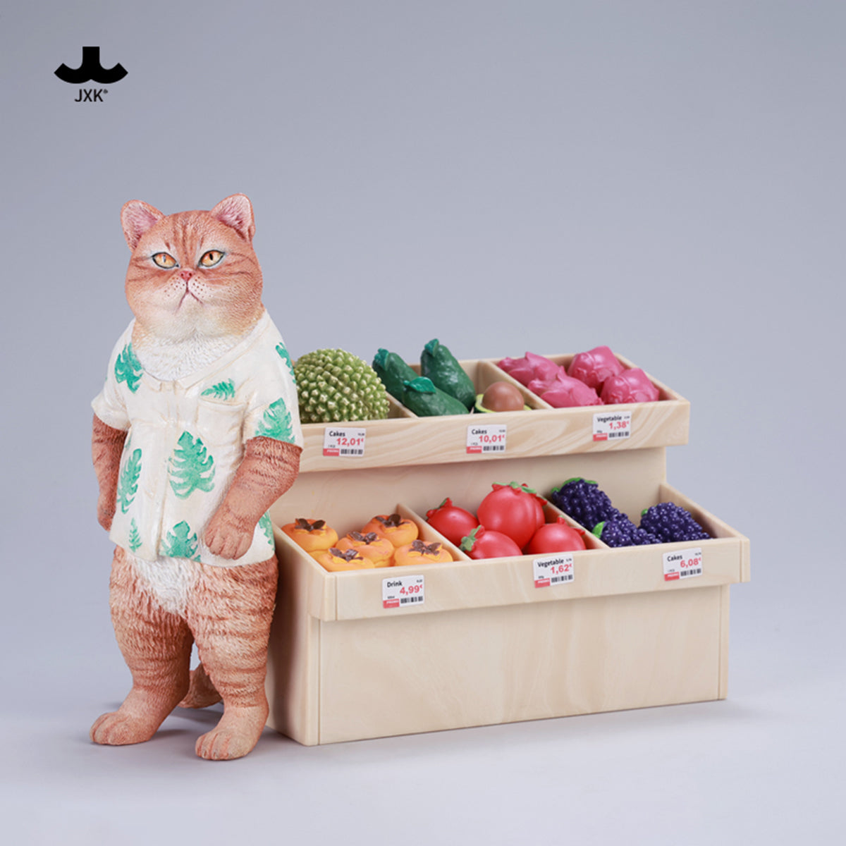 JXK, Tropical Cat Stand, Static Cat Animal Figurine