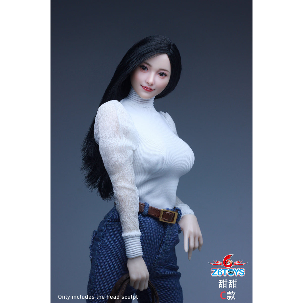 Z6TOYS Asian Movable-Eye Smiling Female Tiantian ZC021 Head Sculpt Accessory 1/6 Scale Fit Action Figure