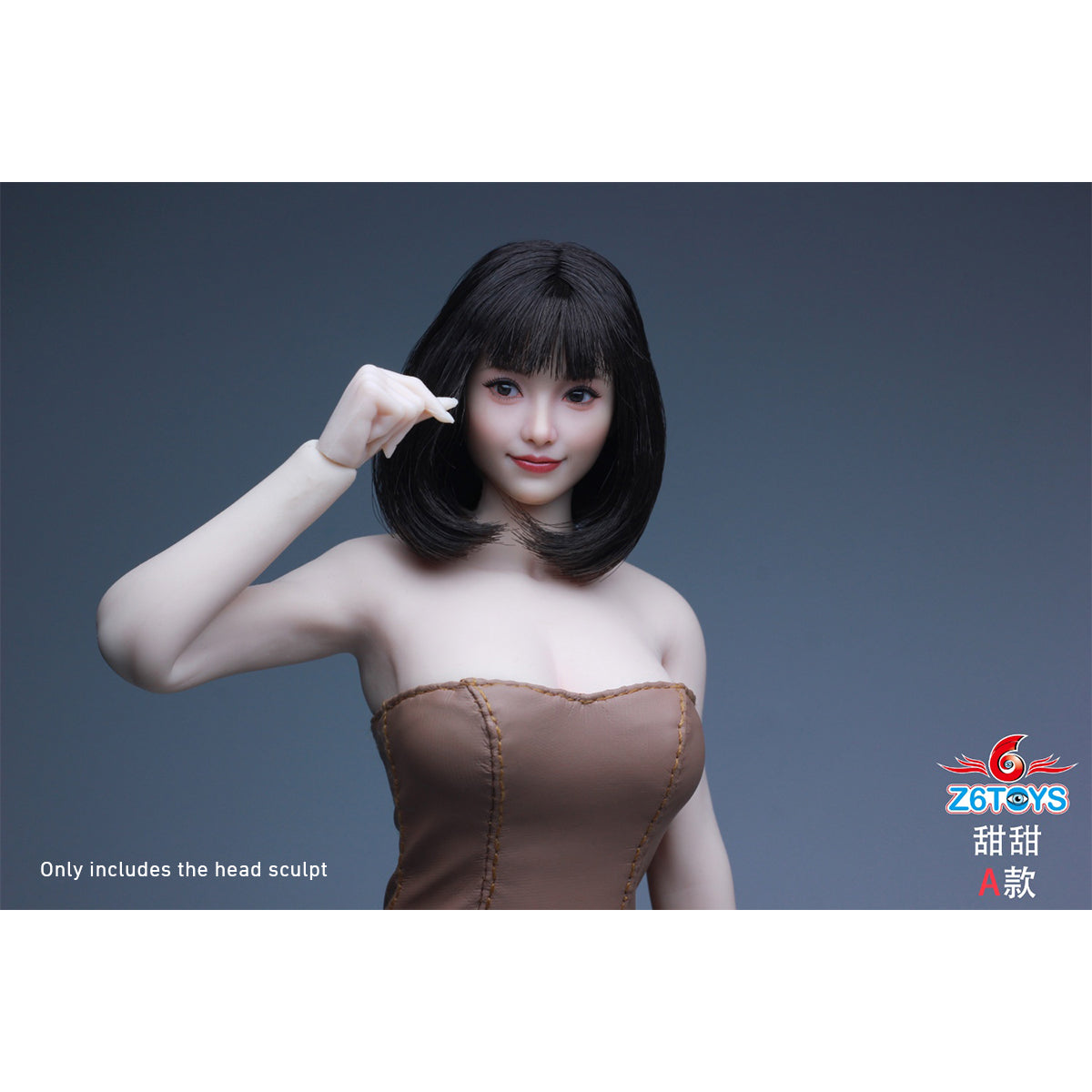 Z6TOYS Asian Movable-Eye Smiling Female Tiantian ZC021 Head Sculpt Accessory 1/6 Scale Fit Action Figure