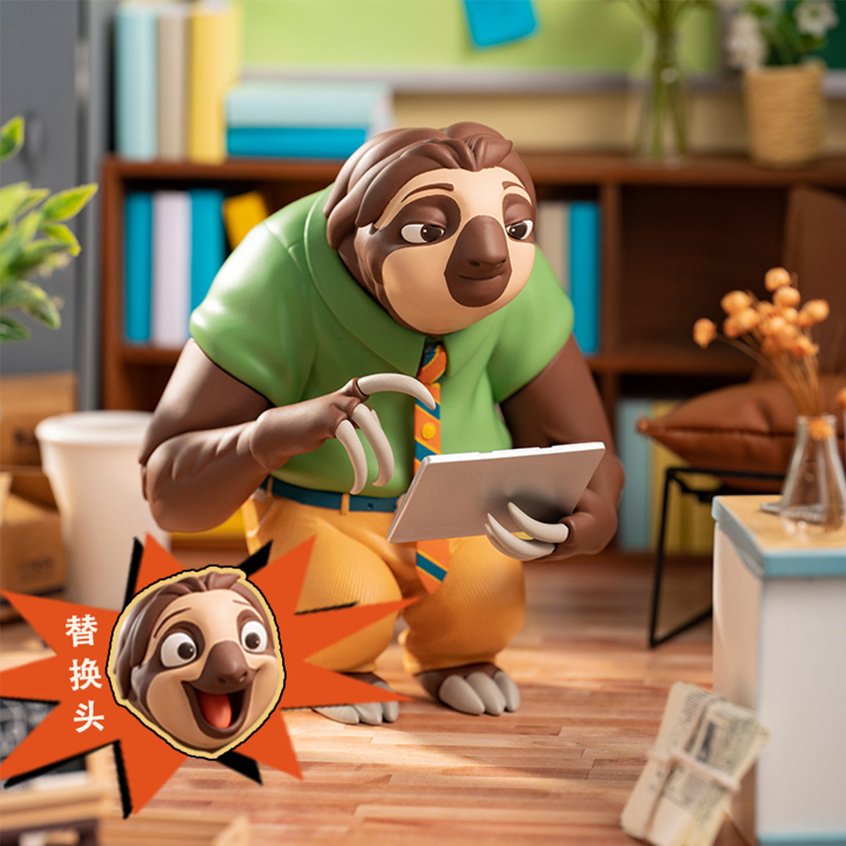 MORSTORM Zootopia Series Flash & Officer Judy & Little Nick in His Red Scarf Art Statue