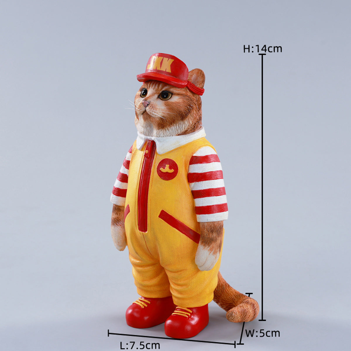 JXK Clown Cat Static Expertly Hand-Painted Lifelike Animal Figurine