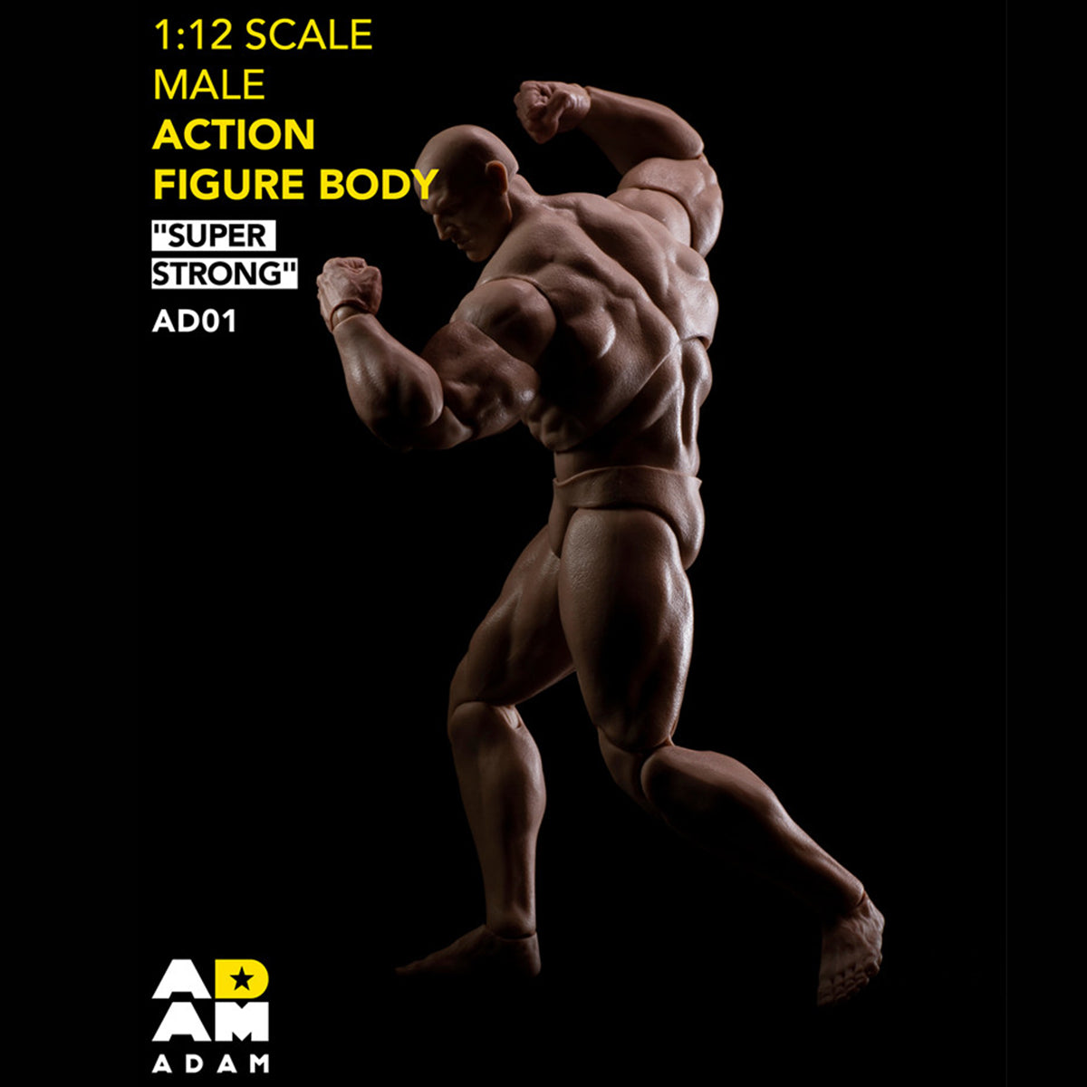 ADAM Articulated joints Male Muscular Suntan-Skined 1/12 Scale Action Figure Body