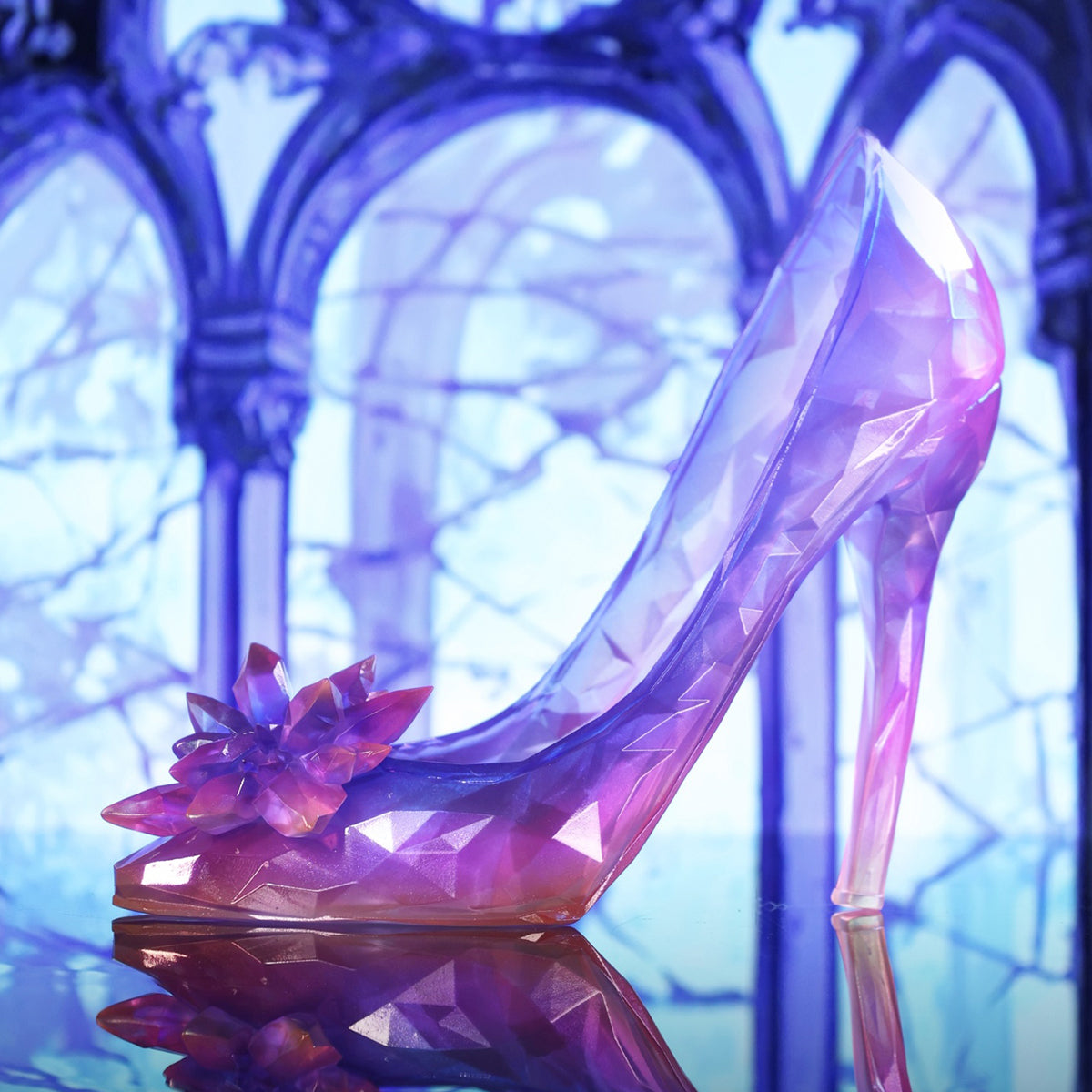 WeArtDoing Sleeping Beauty-Glass Slipper Fairies-Purple Art Statue