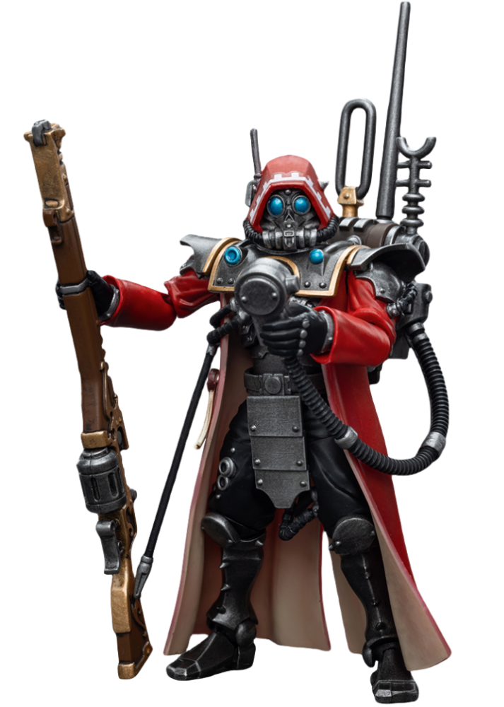 Figurine de collection JoyToy 40K : Ranger Adeptus Mechanicus Skitarii avec Data-Tether, échelle 1:18, JT7868 (Ranger avec Data-Tether)
