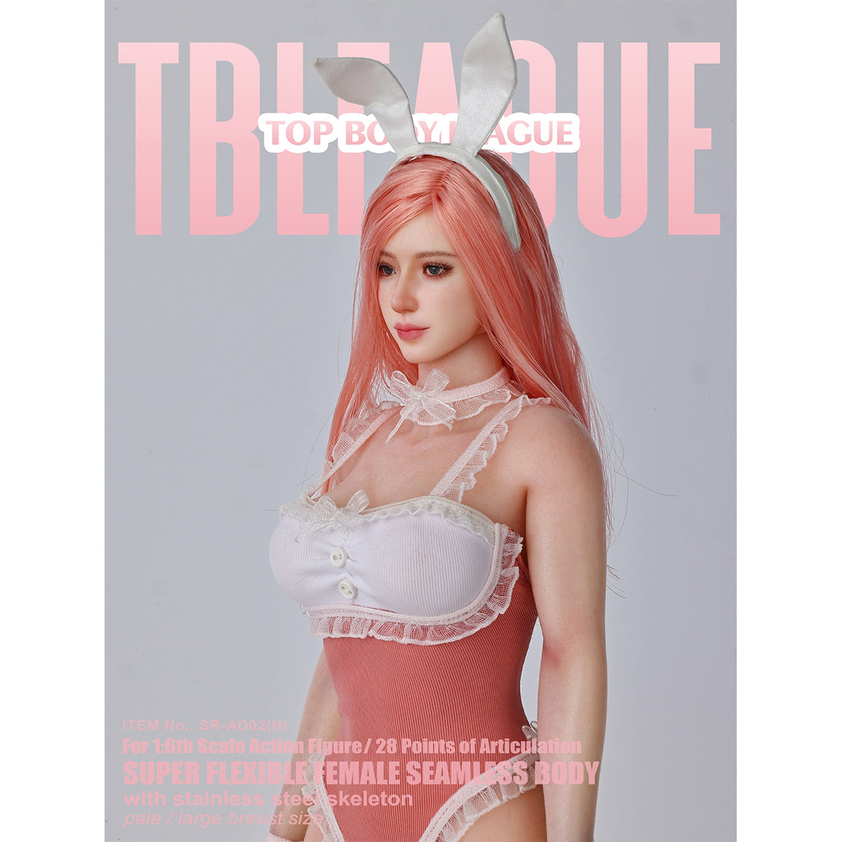 TBLeague 1/6 Scale Platinum-Grade Silicone Collectible Series Bunny Girl Detachable Legs Pale-skin Seamless Female Body
