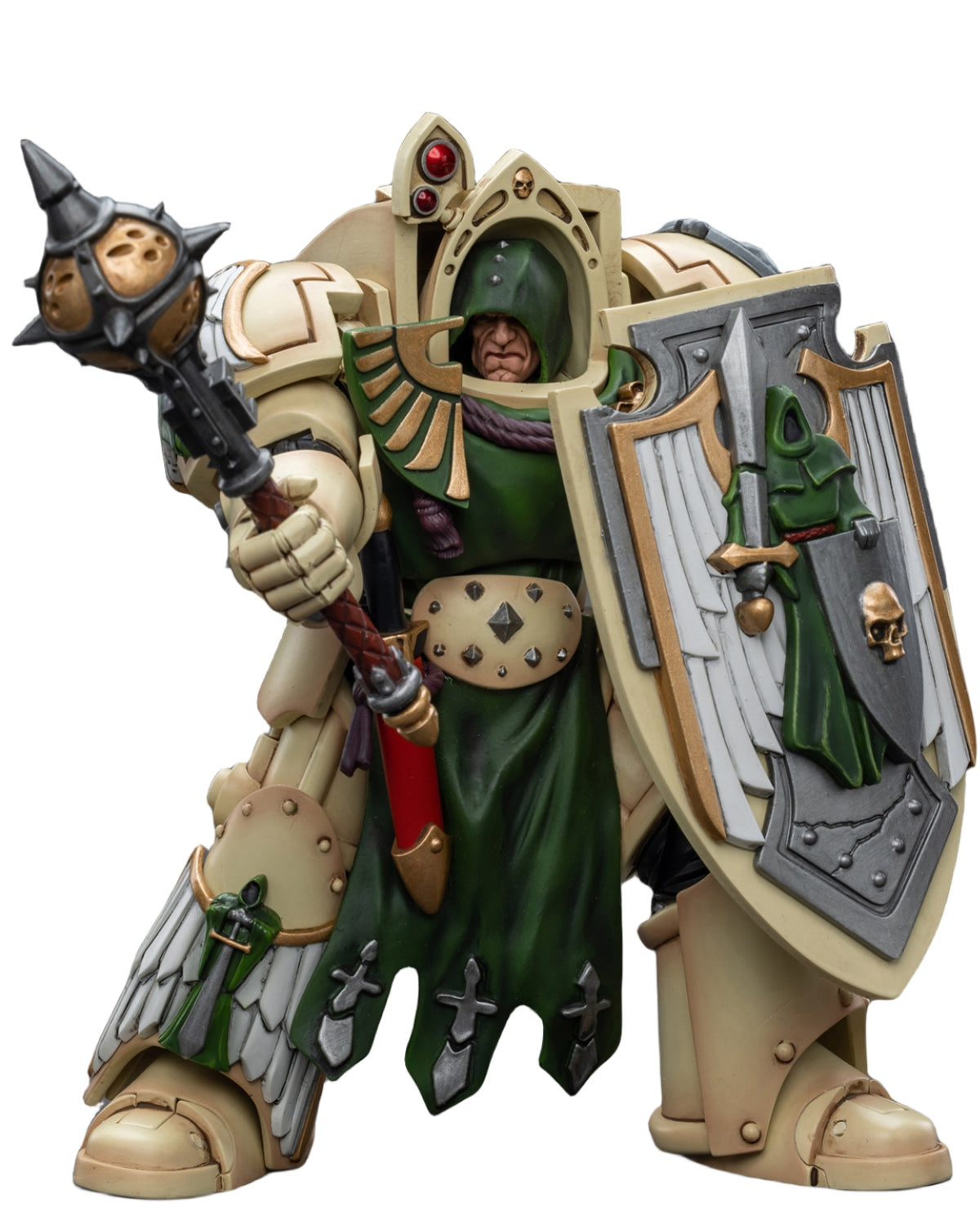 Figurine de collection JoyToy JT9206 40K : Chevalier de l'Aile de mort des Dark Angels avec masse d'absolution, figurine d'action à l'échelle 1:18