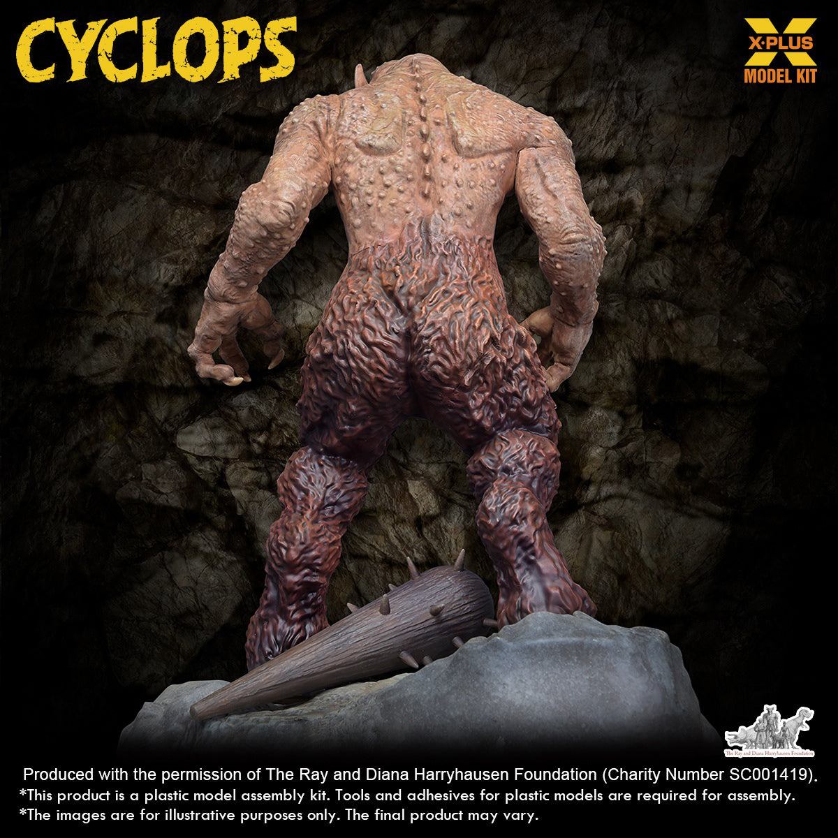 X-PLUS, Ray Harryhausen Series Cyclops Unpainted White Mold, Model Kits Assembly