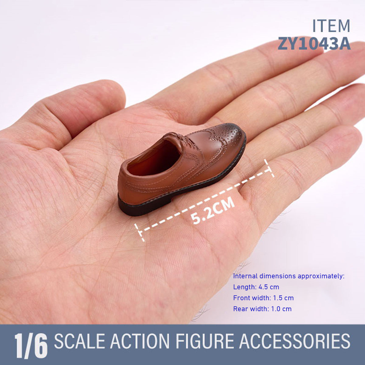 ZYTOYS, Male Leather Shoes Boots, Doll Accessory for 12-inches Action Figurine