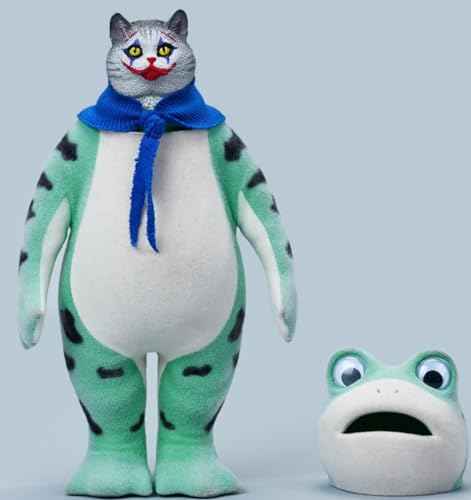 Figura de rana coleccionable JXK: Rana de peluche en bandada, pintada a mano por expertos, realista y de resina segura, miniatura OW02