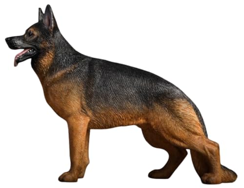 Figura de perro coleccionable JXK: Pastor, pintada a mano por expertos, realista, resina segura, miniatura a escala 1:12