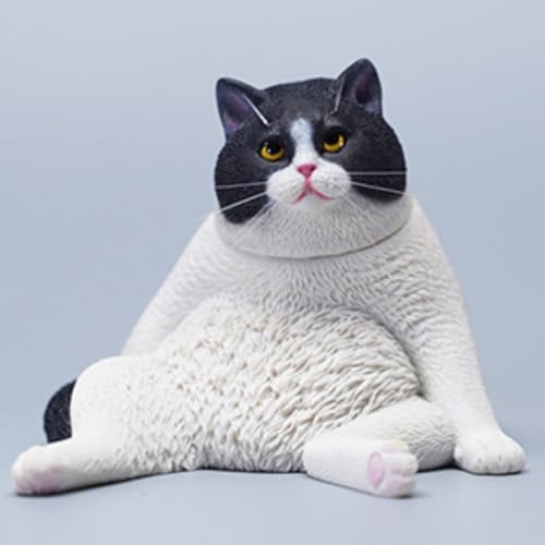Figura de gato coleccionable JXK: Lazy Cat 5.0, pintada a mano por expertos, realista, de resina segura, miniatura a escala 1:6.