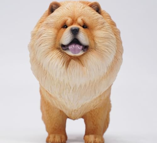 Figura de perro coleccionable JXK: Chow Chow, pintada a mano por expertos, realista, de resina segura, miniatura a escala 1:6.