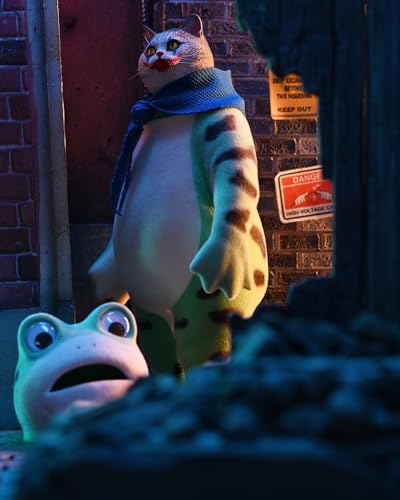 Figura de rana coleccionable JXK: Rana de peluche en bandada, pintada a mano por expertos, realista y de resina segura, miniatura OW02