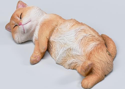 Figura de gato coleccionable JXK: Gato letárgico, pintada a mano por expertos, realista, resina segura, miniatura a escala 1:6.