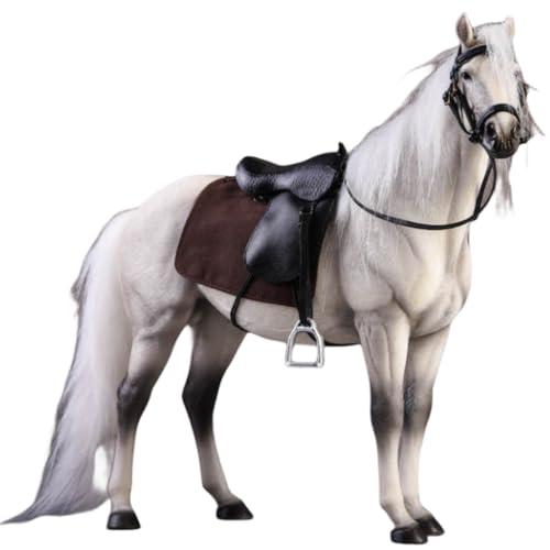 Figura de caballo coleccionable JXK: Caballo de sangre caliente, pintado a mano por expertos, resina realista y segura, miniatura a escala 1:12.