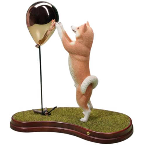 Figura de perro coleccionable JXK: Juega con un adorable Shiba Inu 2.0, pintada a mano por expertos, resina realista y segura, figura de animal en miniatura a escala 1:6