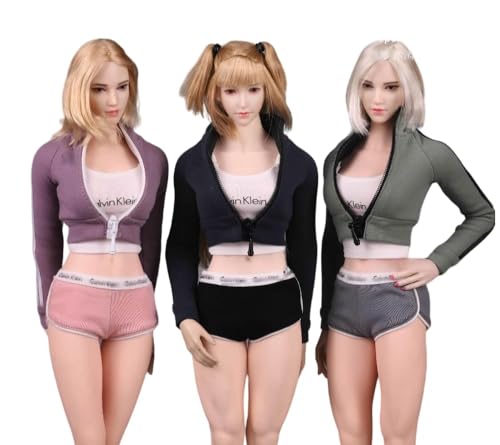 Ropa para muñeca femenina a escala 1/6: Conjunto de yoga coleccionable