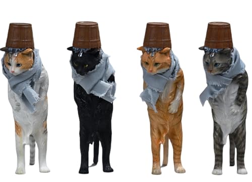 Figura de gato coleccionable JXK: El gato de la casa de baños, pintada a mano por expertos, resina realista y segura, miniatura a escala 1:6.