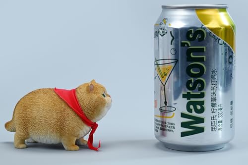 Figura de gato coleccionable JXK: Fat Cat 5.0, pintada a mano por expertos, realista, de resina segura, miniatura a escala 1:6.