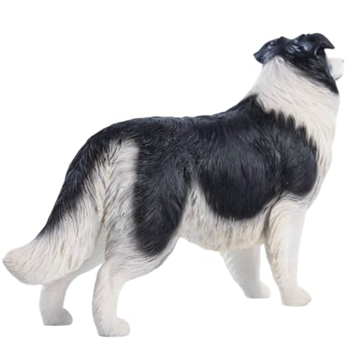 Figurine de chien de collection JXK : Border Collie, peinte à la main avec expertise, réaliste, en résine sûre, figurine animale miniature à l'échelle 1:6