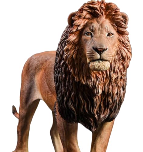Figurine de lion de collection JXK : le lion, peinte à la main par des experts, réaliste, en résine sûre, figurine animale miniature à l'échelle 1:6