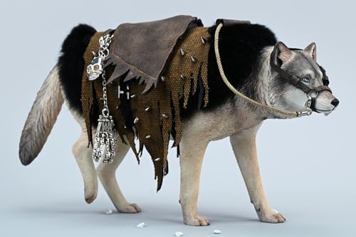 Figura de lobo coleccionable JXK: Lobo gris común, pintada a mano por expertos, realista, resina segura, miniatura a escala 1:6, JXK223A1