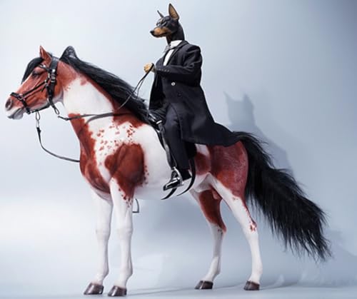 Figura de caballo coleccionable JXK: Caballo americano de pintura blanca pardusca, pintado a mano por expertos, resina realista y segura, miniatura a escala 1:6.