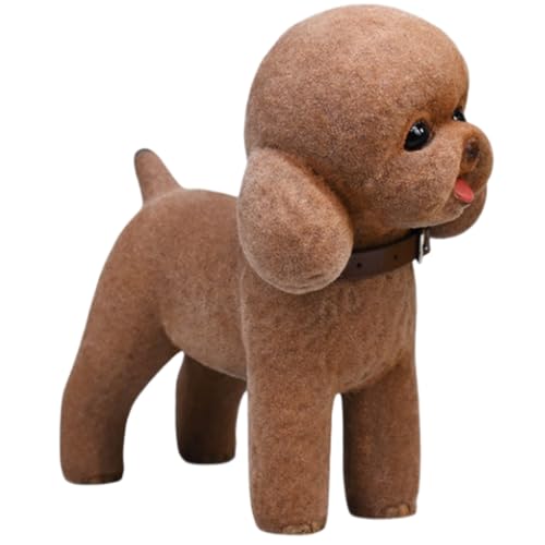 Figura de perro coleccionable JXK: Caniche negro aterciopelado, pintado a mano por expertos, resina realista y segura, miniatura a escala 1:6.