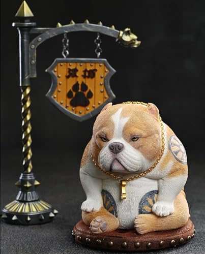 Figura de perro coleccionable JXK: Perro de Street Fighter, miniatura de animal a escala 1:12