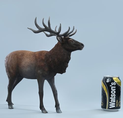Figura de ciervo coleccionable JXK: reno, pintada a mano por expertos, realista, de resina segura, miniatura a escala 1:6.