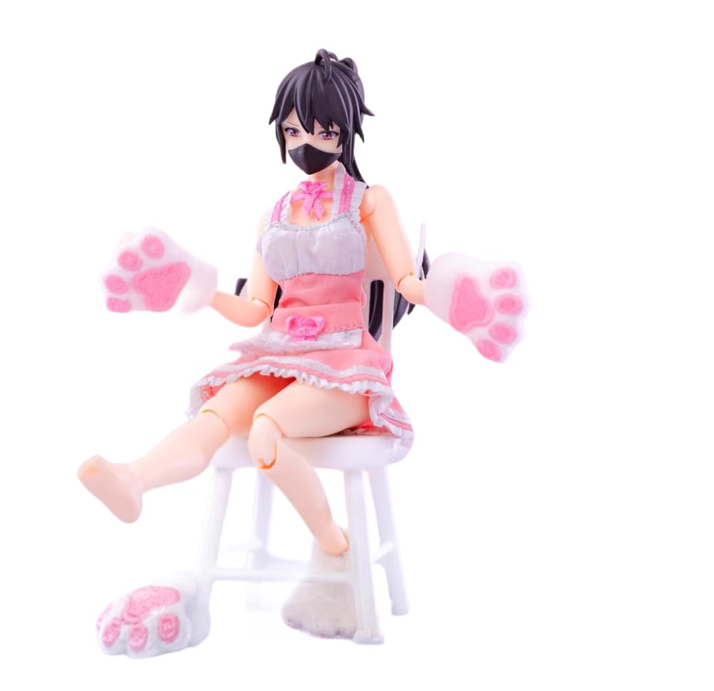 Ropa de la figura de acción coleccionable de Hasuki: Traje de sirvienta negra para figura flexible a escala 1:12 CS010A