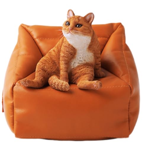 Figura de gato coleccionable JXK: Lazy Cat 3.0, pintada a mano por expertos, realista, de resina segura, miniatura a escala 1:6.