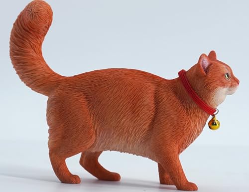 Figura de gato coleccionable JXK: El gato somalí, pintada a mano por expertos, realista, resina segura, miniatura a escala 1:6.
