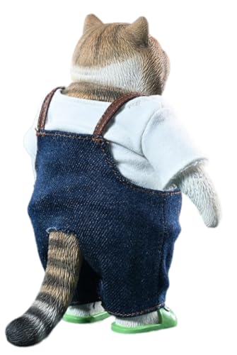 JXK Collectible Cat Figure: Fat Cat, Expertly Hand-Painted, Lifelike, Safe Resin, 1:6 Scale Miniature Animal Figurine JXK190