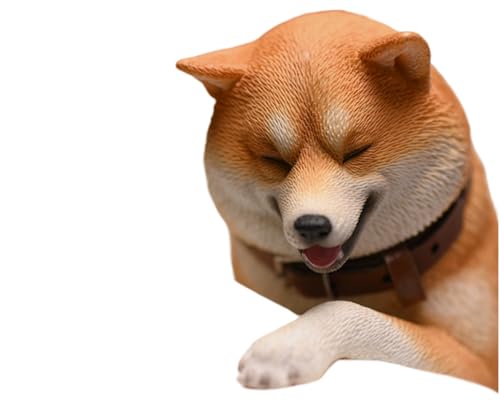 Figura de perro coleccionable JXK: adorable Shiba Inu, pintada a mano por expertos, realista, de resina segura, miniatura a escala 1:6.