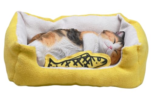 Figura de gato coleccionable JXK: Gato letárgico, pintada a mano por expertos, realista, resina segura, miniatura a escala 1:6.