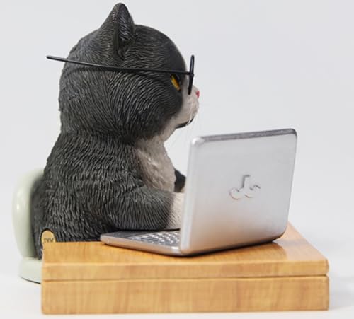 Figura de gato coleccionable JXK: Gato relajado, pintada a mano por expertos, realista, resina segura, miniatura a escala 1:6