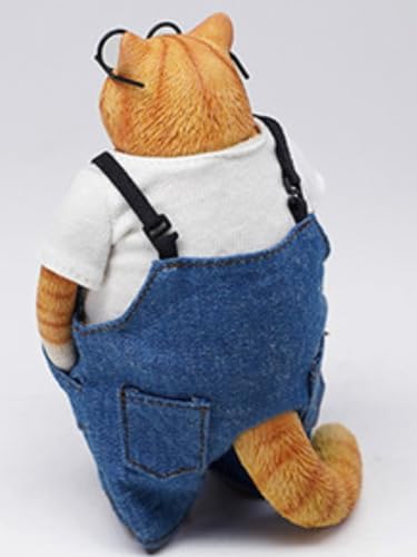 Figura de gato coleccionable JXK: Fat Cat 2.0, pintada a mano por expertos, realista, de resina segura, miniatura a escala 1:6.