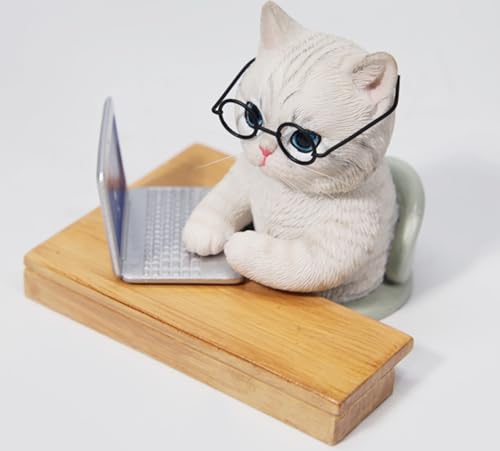 Figura de gato coleccionable JXK: Gato relajado, pintada a mano por expertos, realista, resina segura, miniatura a escala 1:6