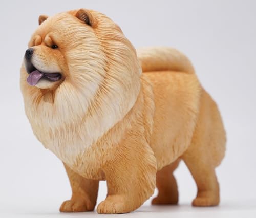 Figura de perro coleccionable JXK: Chow Chow, pintada a mano por expertos, realista, de resina segura, miniatura a escala 1:6.