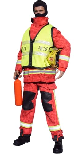Ropa para muñeca a escala 1/6: Conjunto de traje de héroe de fuego para figura de acción coleccionable de 12 pulgadas JHFA