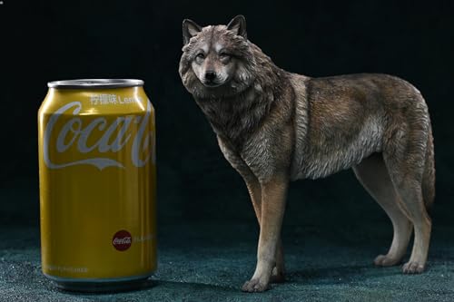 Figura de lobo coleccionable JXK: Lobo ártico, pintada a mano por expertos, realista, resina segura, miniatura a escala 1:6