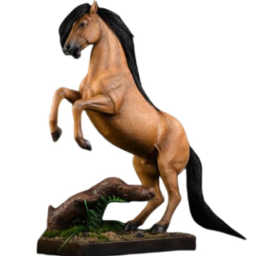 Figura de caballo coleccionable JXK: Caballo de sangre caliente blanco-rojo, pintado a mano por expertos, resina realista y segura, miniatura a escala 1:12.