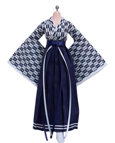 Ropa para muñecas de acción: Traje tipo kimono largo para figuras coleccionables de 12 pulgadas