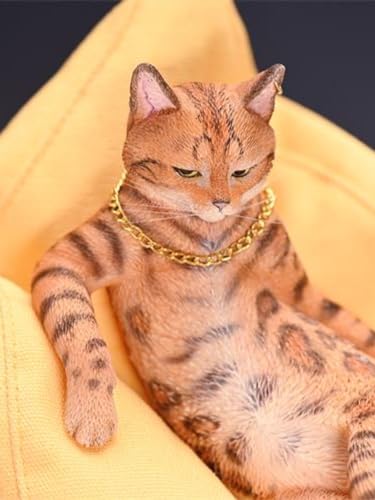 Figura de gato coleccionable JXK: Gato leopardo, pintada a mano por expertos, realista, resina segura, miniatura a escala 1:6.