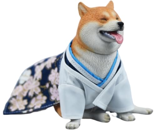 Figura de perro coleccionable JXK: Shiba Inu, pintada a mano por expertos, realista, resina segura, miniatura a escala 1:6.